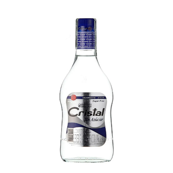 Botella Aguardiente Cristal Tapa Azul 375 ml